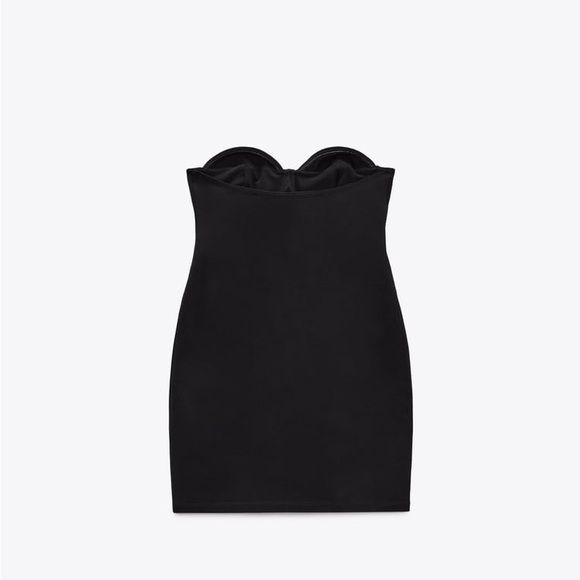 NWT Zara CORSET STYLE DRESS BLACK - Picture 2 of 5